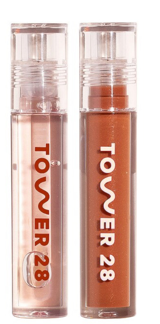 Tower 28 LIP DRIP DUO IN CHILL + CHESTNUT