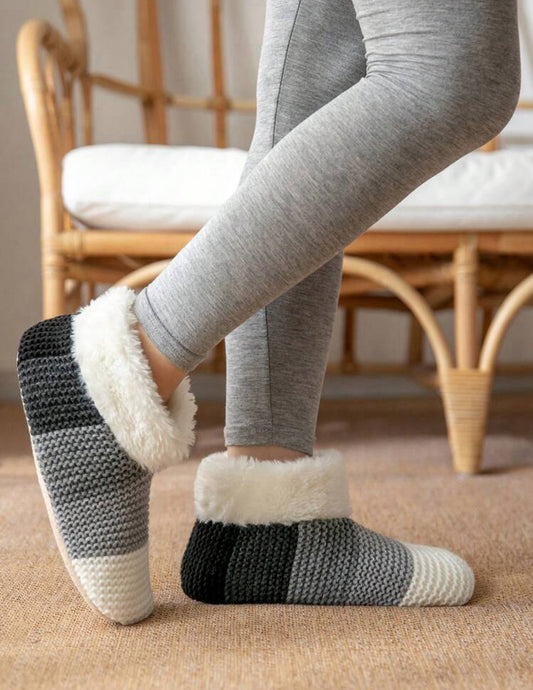 Gray winter indoor socks