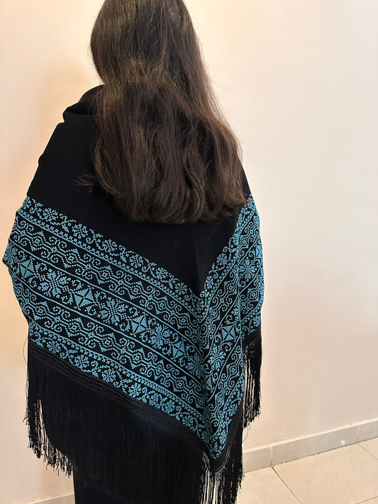 Black / Turquoise Shawl