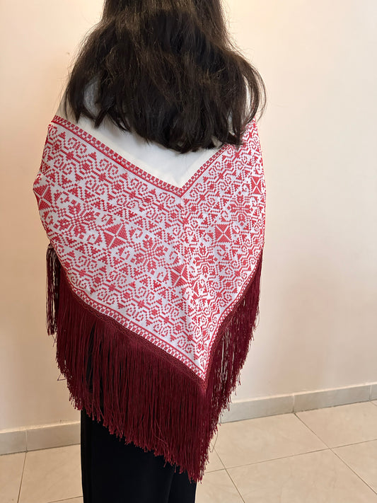 White/ Red Shawl