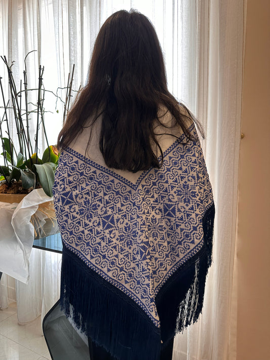 White and Blue Shawl