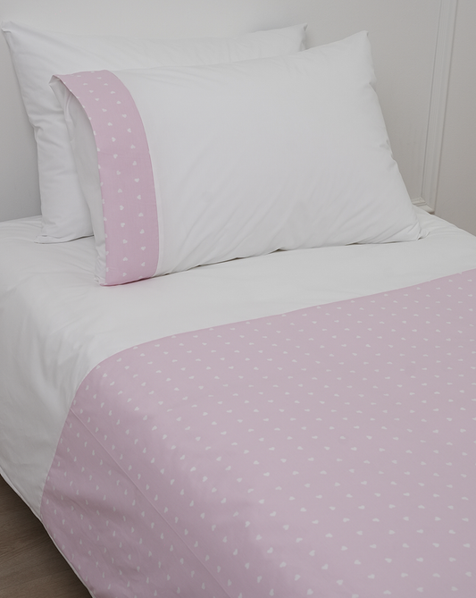 Pink hearts duvet set